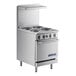 A silver Imperial Range commercial electric range with 4 round plates and an oven.