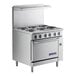 A large stainless steel Imperial Range electric range with round plates and a standard oven.