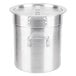 An aluminum Thunder Group double boiler with two handles.