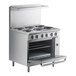 A stainless steel Imperial Range electric range with six round plates.