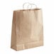 A brown paper bag with handles.