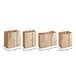 A row of brown Choice paper bags with handles on a white background.