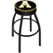 A black Holland Bar Stool with a yellow University of Arkansas logo on the seat.