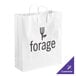 A white paper shopping bag with black customizable text that reads "Forge" on it.