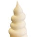 A white plastic round nozzle for a Carpigiani soft serve ice cream machine.