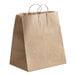 A brown natural kraft paper bag with handles.