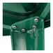 A close up of the green metal structure of a Lancaster Table & Seating Alloy Series bar height table.