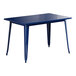 A Lancaster Table & Seating Sapphire table with metal legs.