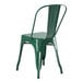 A Lancaster Table & Seating green metal outdoor cafe chair.