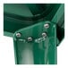 A close-up of a green metal Lancaster Table & Seating table structure.