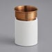 a white and gold container