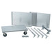 A Vollrath stainless steel utility cart with wheels and shelves.