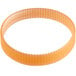 A close up of an orange rubber belt.