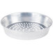 An American Metalcraft silver aluminum pizza pan with holes in the bottom.