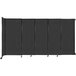 A close up of a black Versare StraightWall wall-mounted room divider.