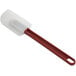 A white spatula with a red handle.