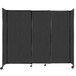 A black Versare StraightWall sliding room divider with wheels.