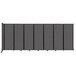 A Versare charcoal gray wall-mounted room divider with black trim and four panels.