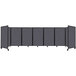 A dark gray Versare SoundSorb room divider with black trim on the panels.