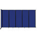 A blue Versare wall-mounted room divider with black trim.