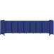 A blue SoundSorb room divider with black trim on the panels.