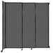 A Versare charcoal grey wall-mounted sliding room divider with a black frame.