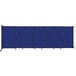 A blue rectangular wall divider with a black frame.