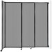 A light gray Versare StraightWall wall-mounted room divider with black frame.