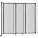 A white Versare StraightWall room divider with black metal frame.