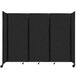 A black Versare SoundSorb folding room divider on wheels.