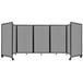 A Versare light gray room divider with black frames.