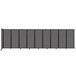 A charcoal gray Versare wall-mounted room divider with black trim.