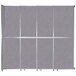 A Versare Cloud Gray room divider panel with silver metal trim.