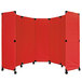 A red rectangular Versare folding partition on wheels.