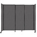 A Versare charcoal gray StraightWall sliding room divider with three panels.