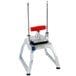 A Vollrath tabletop mount with a red handle and metal stand.