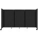 A black Versare SoundSorb room divider on wheels.