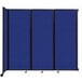 A blue Versare wall-mounted room divider with black trim.