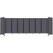 A dark gray Versare SoundSorb room divider with black trim.