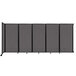A grey Versare wall-mounted room divider with black trim.