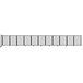 A long line of Versare clear poly wall-mounted room dividers with black borders.