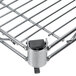 A Metro Super Erecta chrome wire shelf with metal clips.