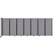 A grey Versare wall-mounted room divider with black trim.