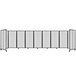 A clear polycarbonate room divider with white panels on wheels.