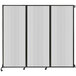 A white rectangular Versare room divider with a black frame.