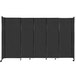 A black rectangular Versare StraightWall Room Divider with wheels.