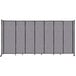 A Versare Cloud Gray StraightWall sliding room divider with black trim.