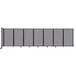 A grey Versare wall-mounted room divider with black trim.