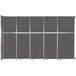 A group of grey Versare room divider panels in a metal frame.