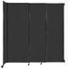 A black Versare wall-mounted sliding room divider with a black frame.